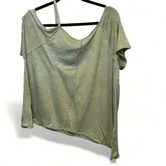 We The Free Women's Cold Shoulder Misty Sage Green Casual Top- Size Small - Picture 3 of 4